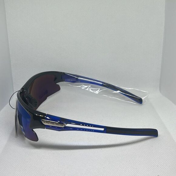 Arctic Blue Mirrored Semi Rimless Sunglasses - Picture 2 of 3